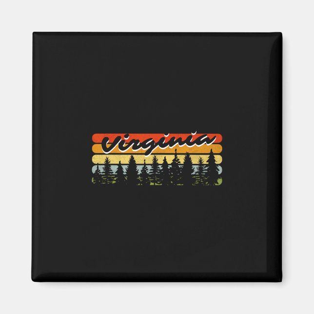 Virginia Skog Solnedgång Träd Stuga Tema Souvenir  Magnet (Framsidan)