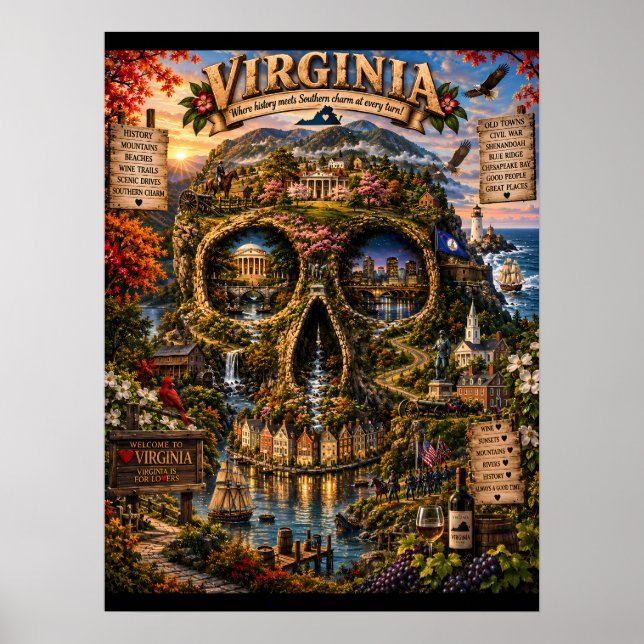 Virginia Skull Art Print | State of Mind Poster (Framsidan)