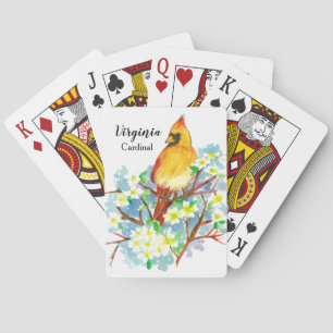Virginia Souvenir Gift Cardinal Bird Dogwood Casinokort