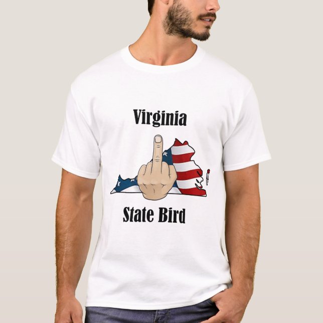 Virginia state bird t-shirt mitten finger (Framsida)