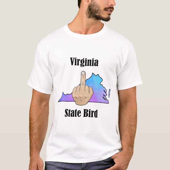 Virginia state bird t-shirt mitten finger färg (Framsida)