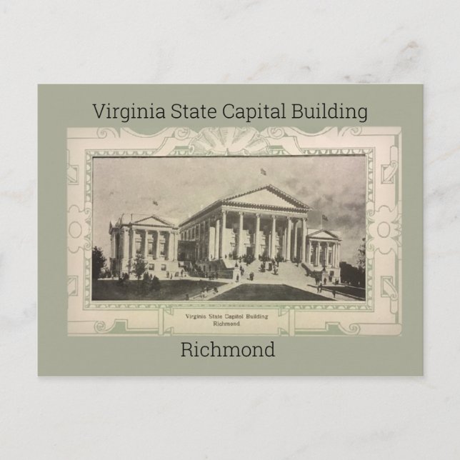 Virginia State Capital Byggnad Postcard (1908) Vykort (Framsida)