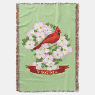 Virginia State Cardinal Bird and Dogwood Flower Filt