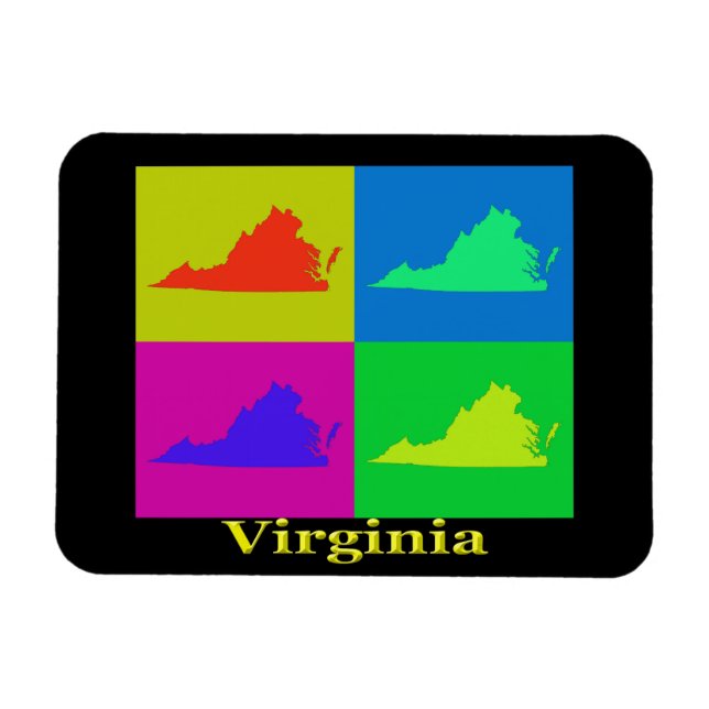 Virginia State Karta Magnet (Horisontell)