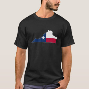 VIRGINIA STATE KARTA TEXAS TX Flagga Roots Manar W T Shirt