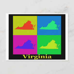 Virginia State Karta Vykort