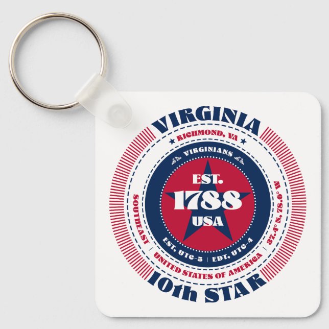 Virginia State Keychain Nyckelring (Framsida)
