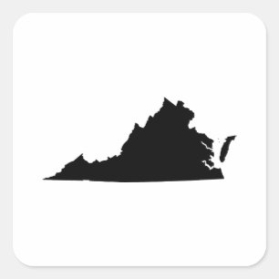 Virginia State-kontur Fyrkantigt Klistermärke