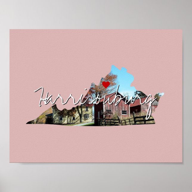 Virginia State Photo infoga och City namn Poster (Framsidan)