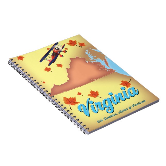 Virginia State retro Travel-affisch karta Anteckningsbok (Högra Sidan)