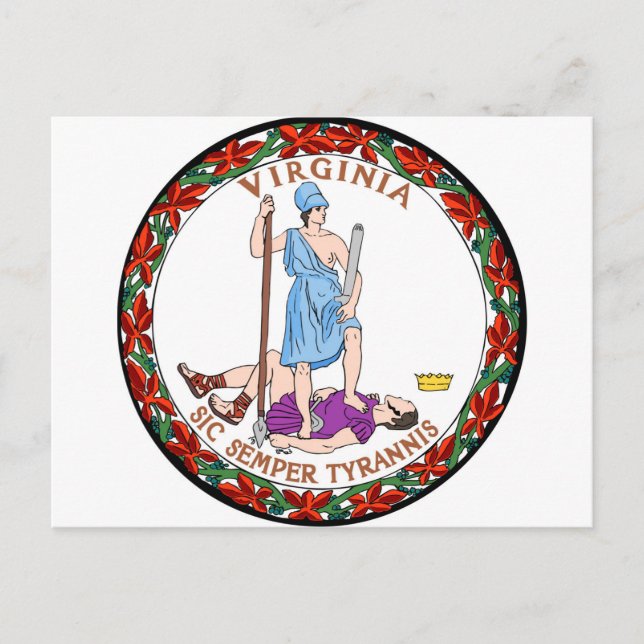 Virginia state säl.jpg vykort (Framsida)