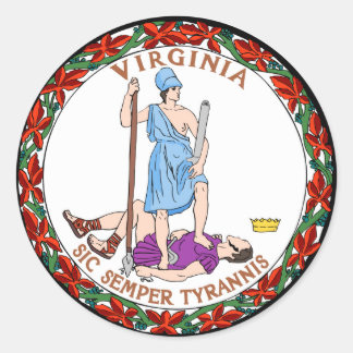 Virginia State Seal Runt Klistermärke