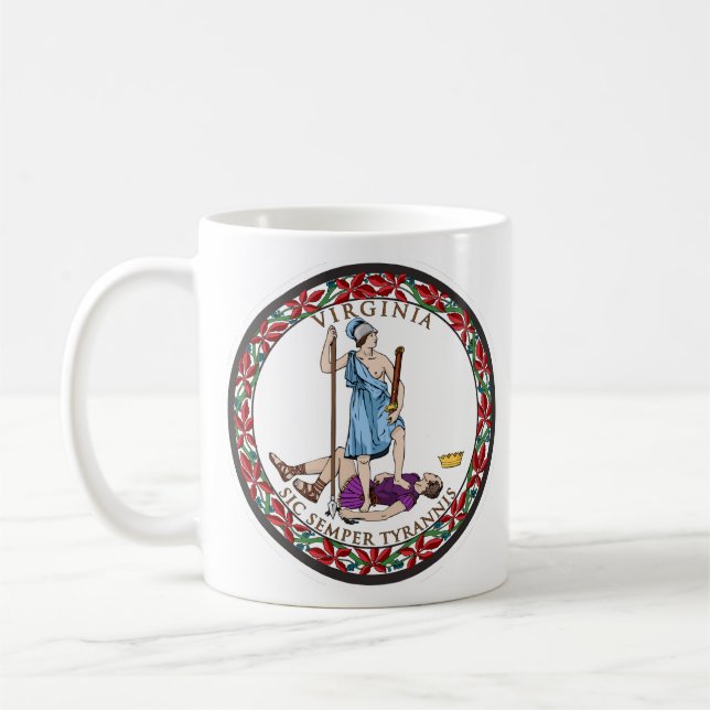 Virginia State Seal, statlig flagga i Virginia Kaffemugg (Vänster)
