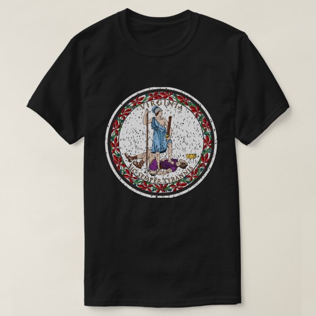 Virginia State Seal, statlig flagga i Virginia T Shirt (Design framsida)