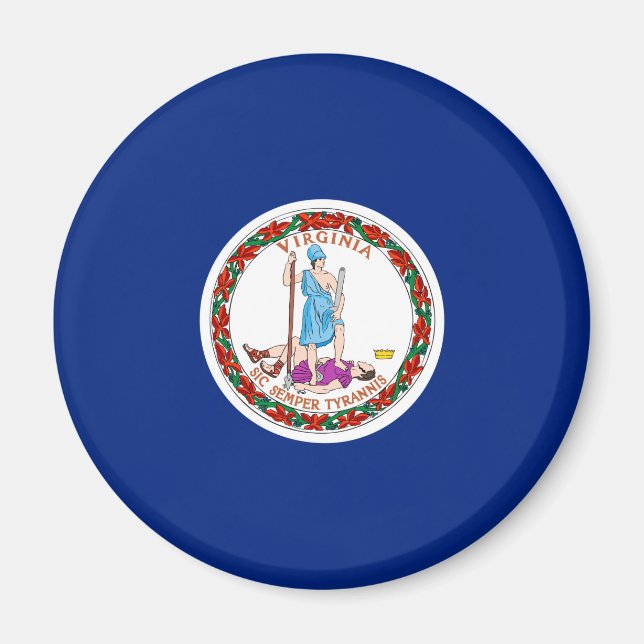 Virginia Statlig flagga Design Magnet (Framsidan)