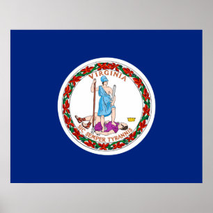 Virginia Statlig flagga Design Poster