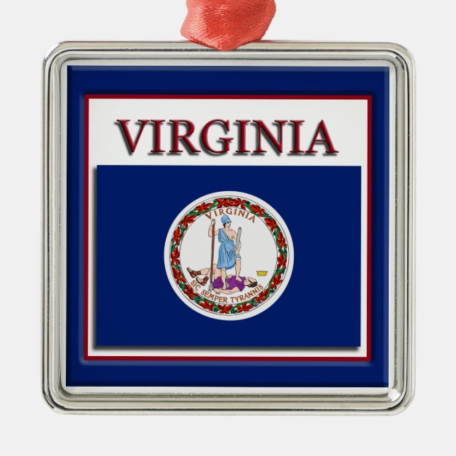 Virginia Statlig flagga jul Ornament (Framsidan)