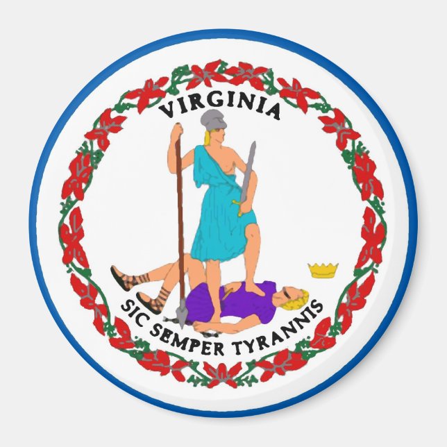 Virginia Statlig flagga Magnet (Framsidan)