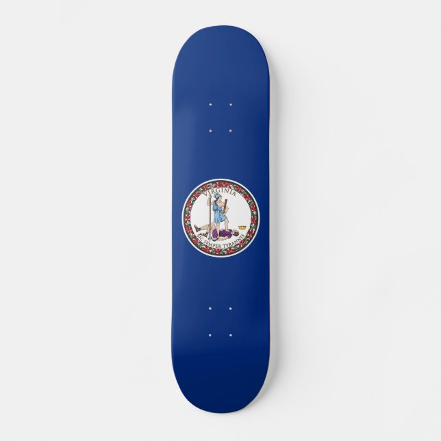 Virginia Statlig flagga Mini Skateboard Bräda 18,5 Cm (Framsida)