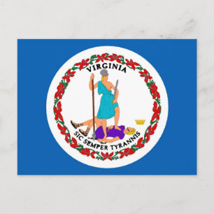 Virginia Statlig flagga vykort