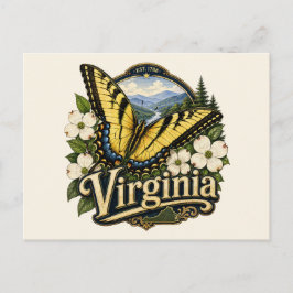 Virginia Tiger Swallowtail Fjäril Natur Vykort