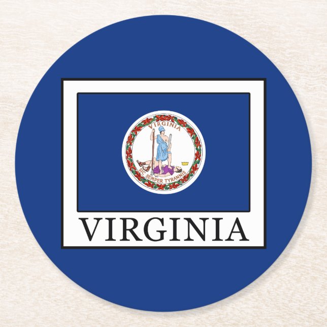 Virginia Underlägg Papper Rund (Framsidan)
