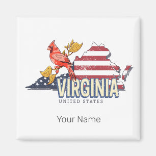 Virginia United Stater Retro State Karta Vintage U Magnet