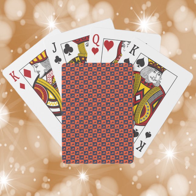 Virginia US State Orange and Blue Pattern Casinokort (A deck of playing cards with a pattern of Virginia done in orange and blue.)