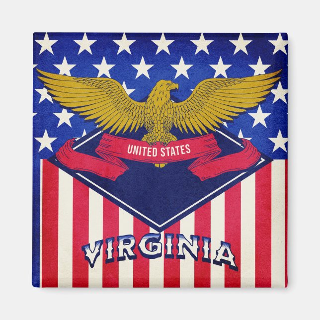 Virginia USA flagga Magnet (Framsidan)