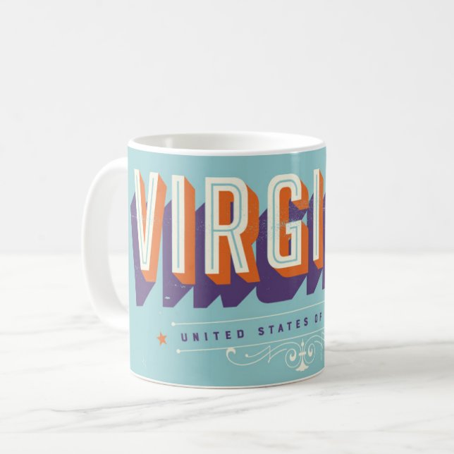Virginia USA Vintage Postcard Mug Kaffemugg (Framsida vänster)