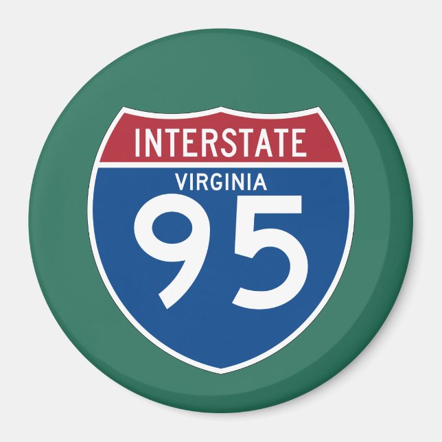 Virginia VA I-95 Interstate Highway Shield - Magnet (Framsidan)