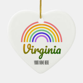 Virginia - Väster Virginia - Richmond - Rainbow Julgransprydnad Keramik