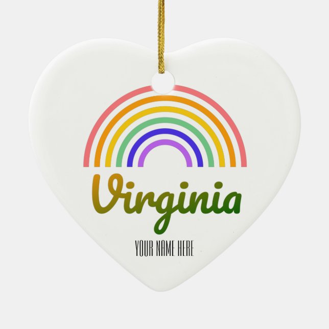 Virginia - Väster Virginia - Richmond - Rainbow Julgransprydnad Keramik (Baksidan)