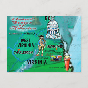 Virginia Väster Virginia USA Vykort