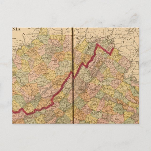 Virginia, Väster Virginia Vykort (Framsida)