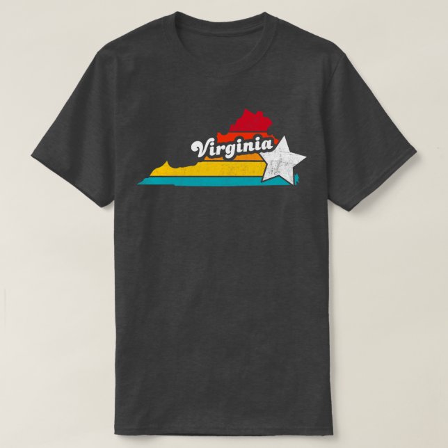 Virginia Vintage Distress Souvenir T Shirt (Design framsida)