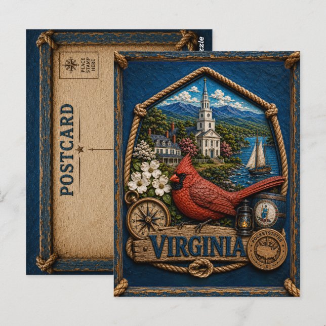 Virginia Vintage Resor Vykort (Fram/baksida)