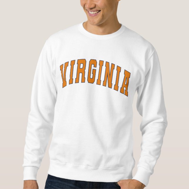 Virginia Vintage Varsity College Stil Lång Ärmad Tröja (Framsida)