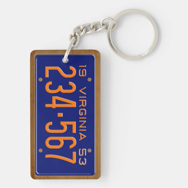 Virginia vintageregistreringsskylt 1953 Keychain (Baksidan)