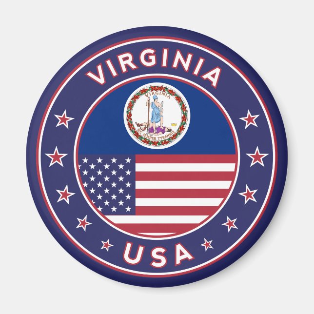 Virginia, Virginia sticker,phone case, tote bag, Magnet (Framsidan)