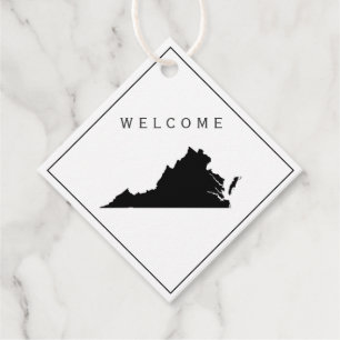 Virginia Welcome Bag Gift Märkre för Bröllop Helg Gåvor Etiketter