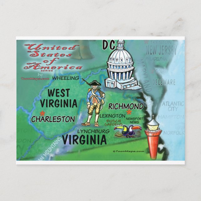 Virginia West Virginia USA Vykort (Framsida)