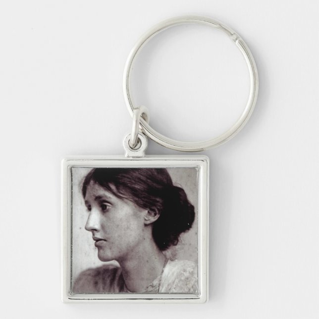 Virginia Woolf, 1902 Fyrkantig Silverfärgad Nyckelring (Framsidan)