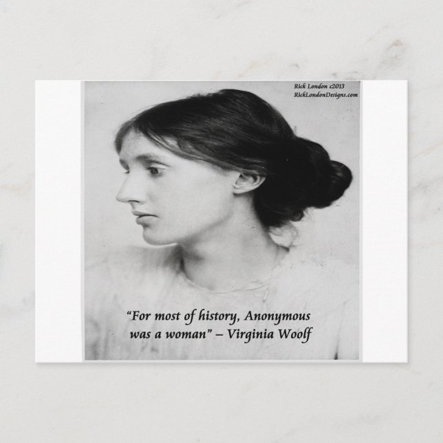 Virginia Woolf Anonymous Var En Kvinna Citat Vykort (Framsida)