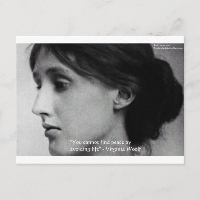 Virginia Woolf "Find Peace" Wisdom Quote Gifts Vykort (Framsida)