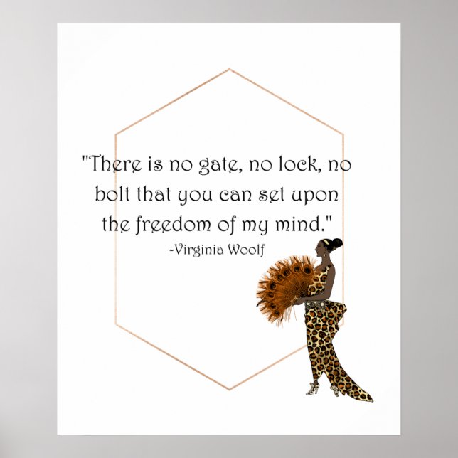 Virginia Woolf Freedom Quote Poster (Framsidan)