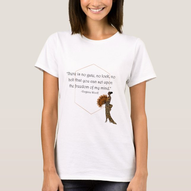 Virginia Woolf Freedom Quote T Shirt (Framsida)