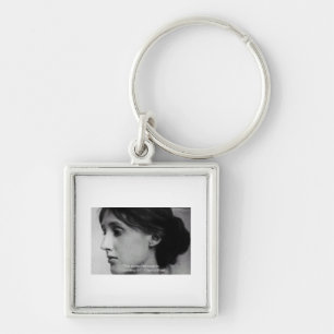 Virginia Woolf "Hitta frid" Visdomspresenter Fyrkantig Silverfärgad Nyckelring