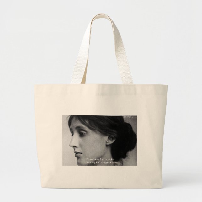 Virginia Woolf "Hitta frid" Visdomspresenter Jumbo Tygkasse (Framsidan)