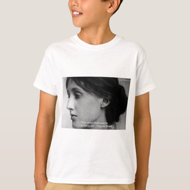 Virginia Woolf "Hitta frid" Visdomspresenter T-shirt (Framsida)